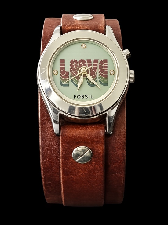 Fossil Love Women Y2K Watch Brown Original Leather Band  Model BG-2600 main image 8